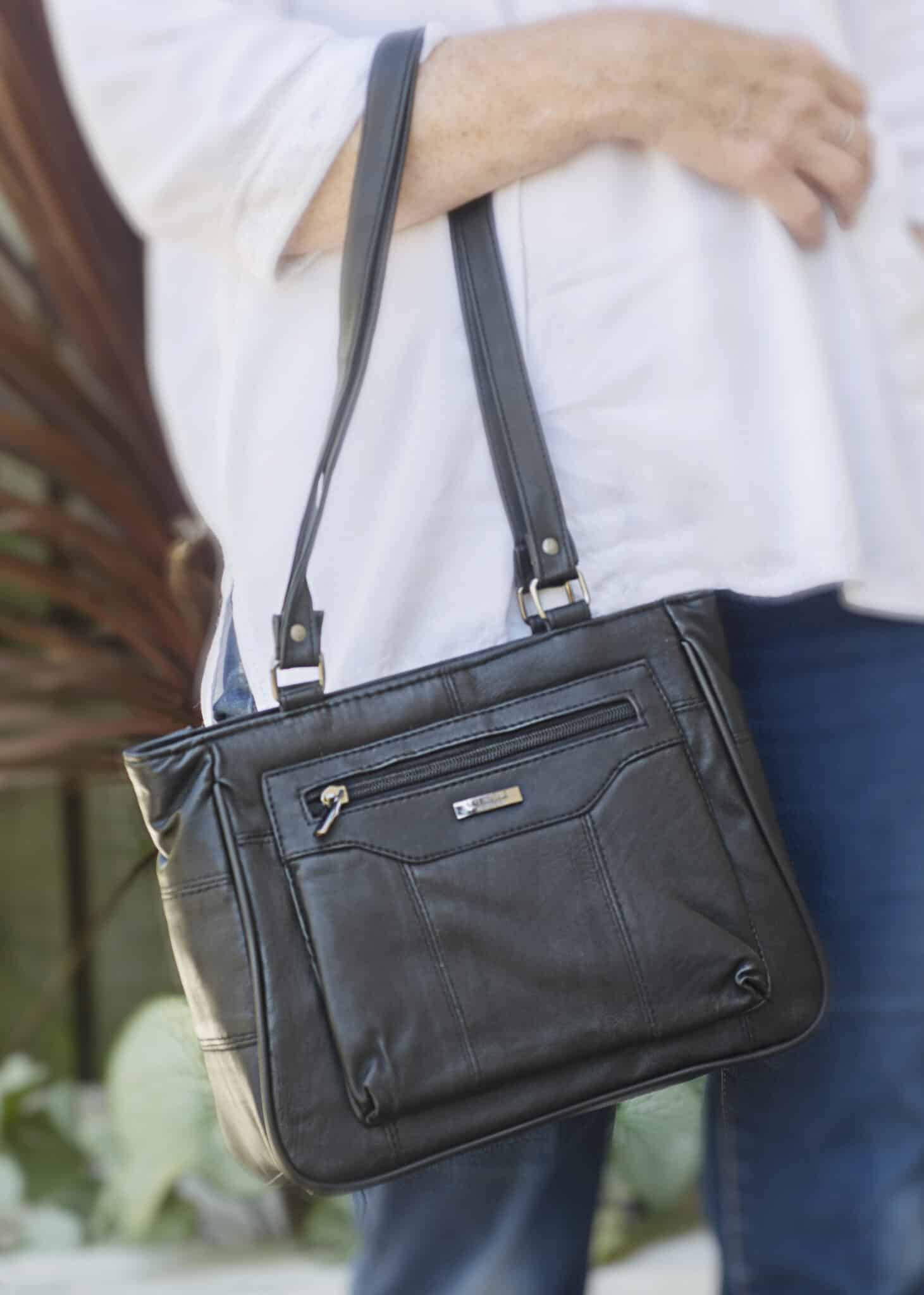 lambland Soft Nappa Leather Dual Handle Zipped Bag