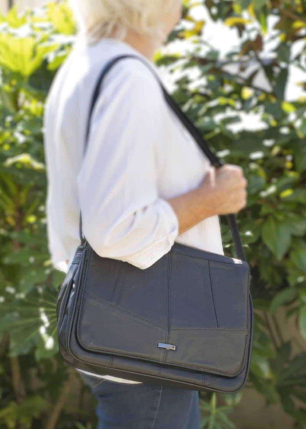 lambland Soft Nappa Leather Large Flap Over Bag