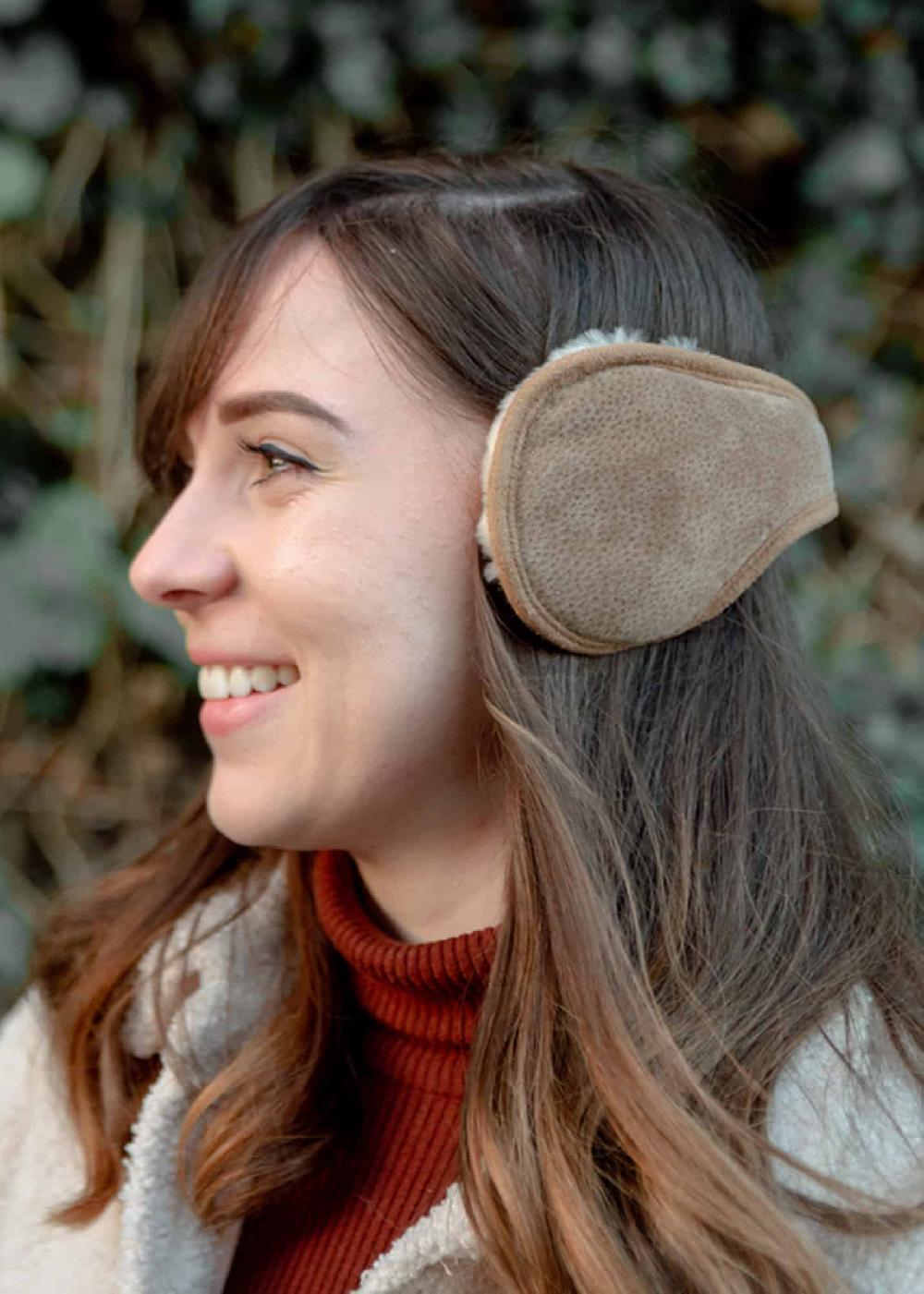 lambland Suede and Sheepskin Lined Sprung Earmuffs