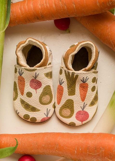 lambland Sweet Peas Leather Baby Shoes