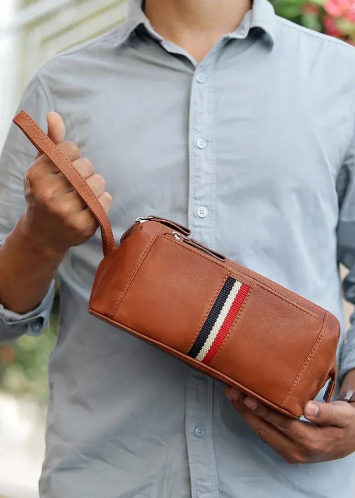 lambland Texan Leather Wash Bag