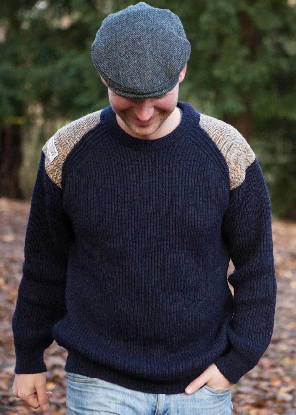 lambland Unisex Tweed Patch Chunky Wool Sweater