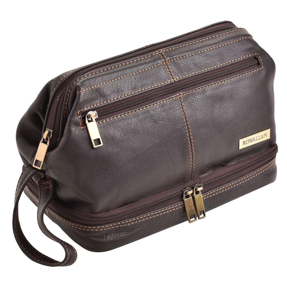 Lambland Wide Opening Luxury Leather Toiletry Bag