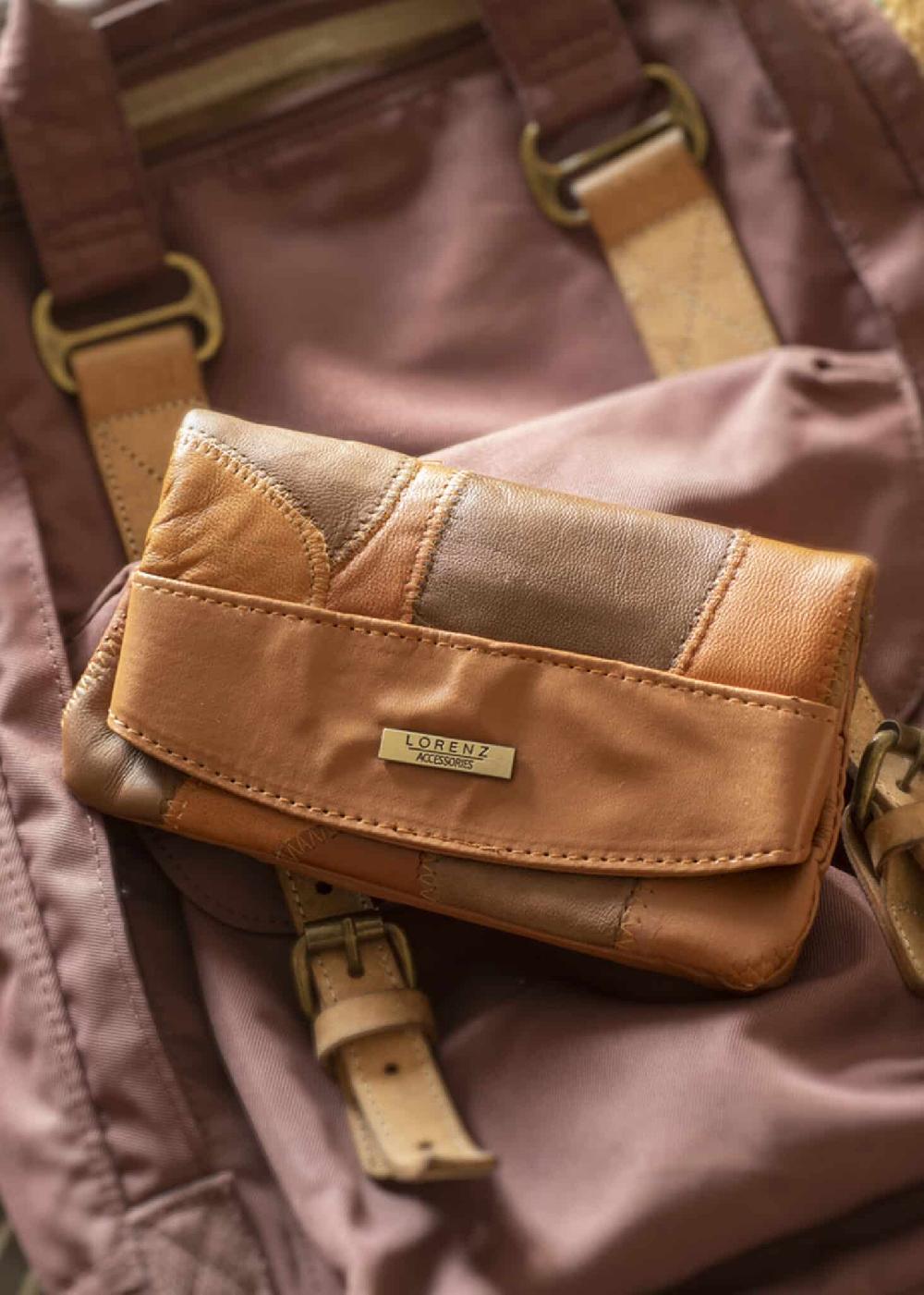 lambland Large Lightweight Patchwork Leather Wallet