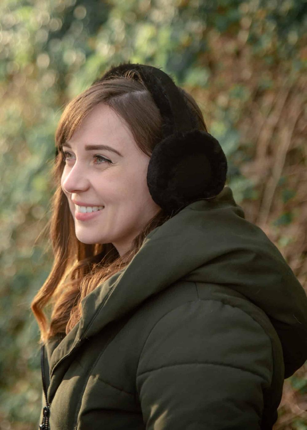 Lambland Luxurious Genuine Suede And Sheepskin Earmuffs