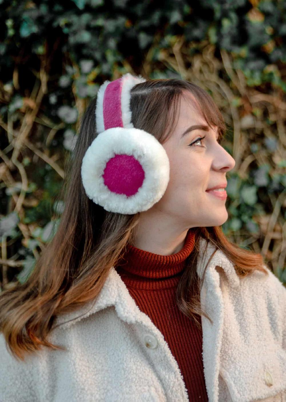lambland Luxurious Genuine Suede and Sheepskin Earmuffs