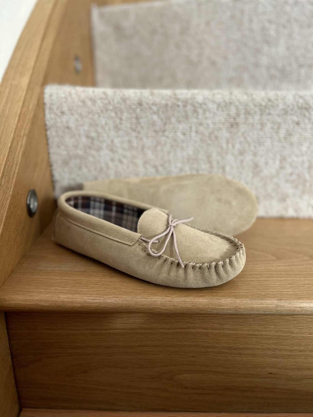 Lambland Marley – British Suede & Cotton Soft Sole Moccasins
