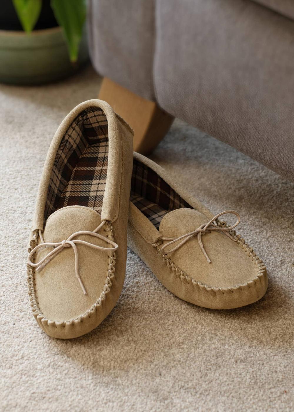lambland Marley – British Suede & Cotton Soft Sole Moccasins