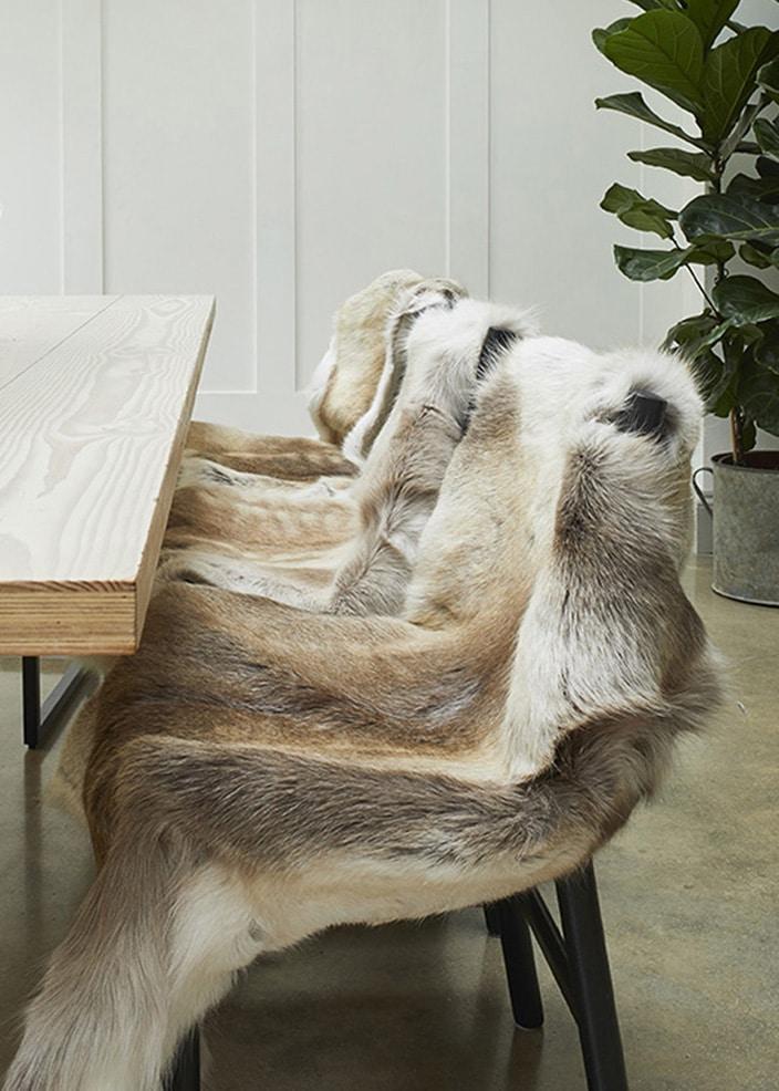 lambland Medium Reindeer Hide in Natural Dark Shades