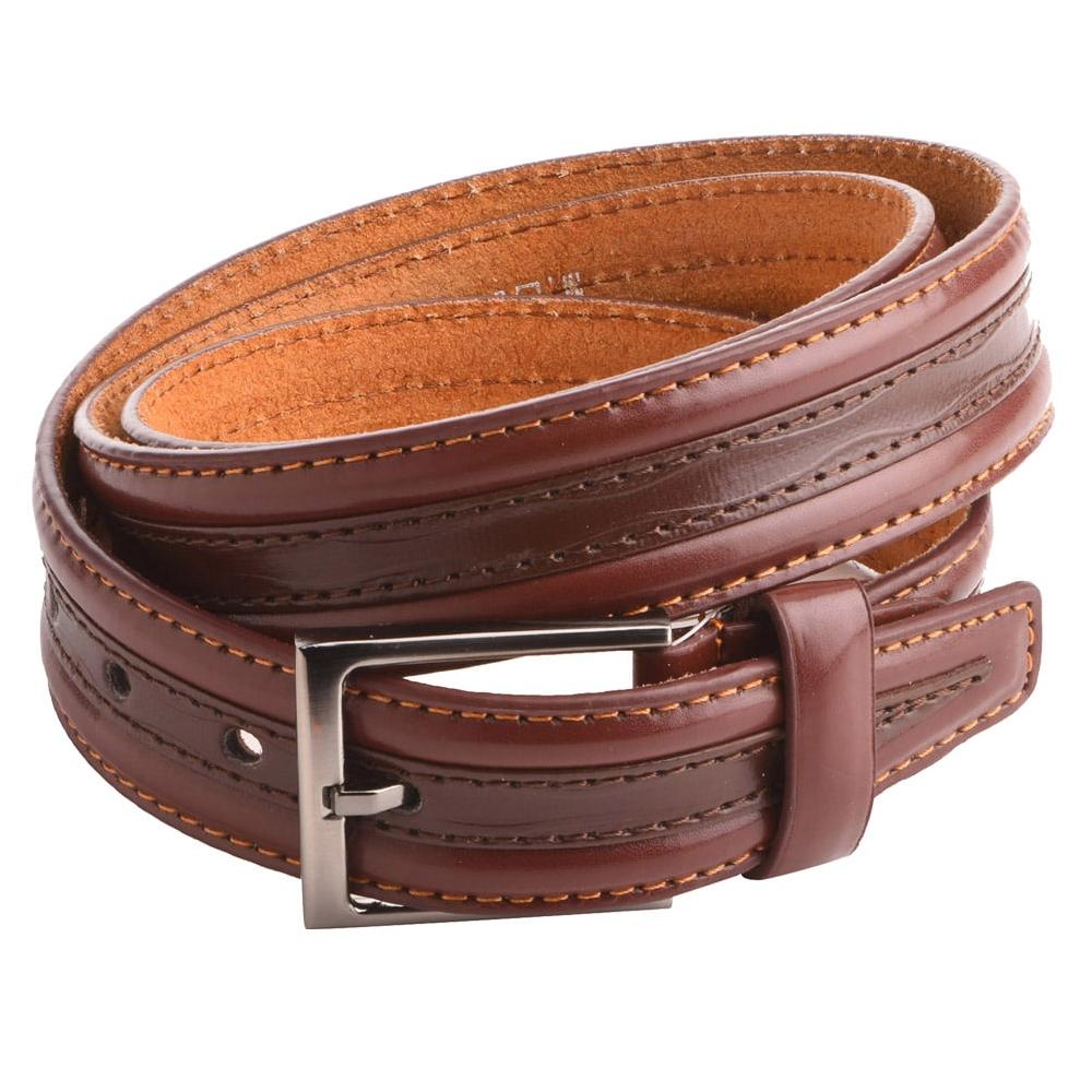 Lambland Men’s 35mm Center Patterned Stylish Leather Belt