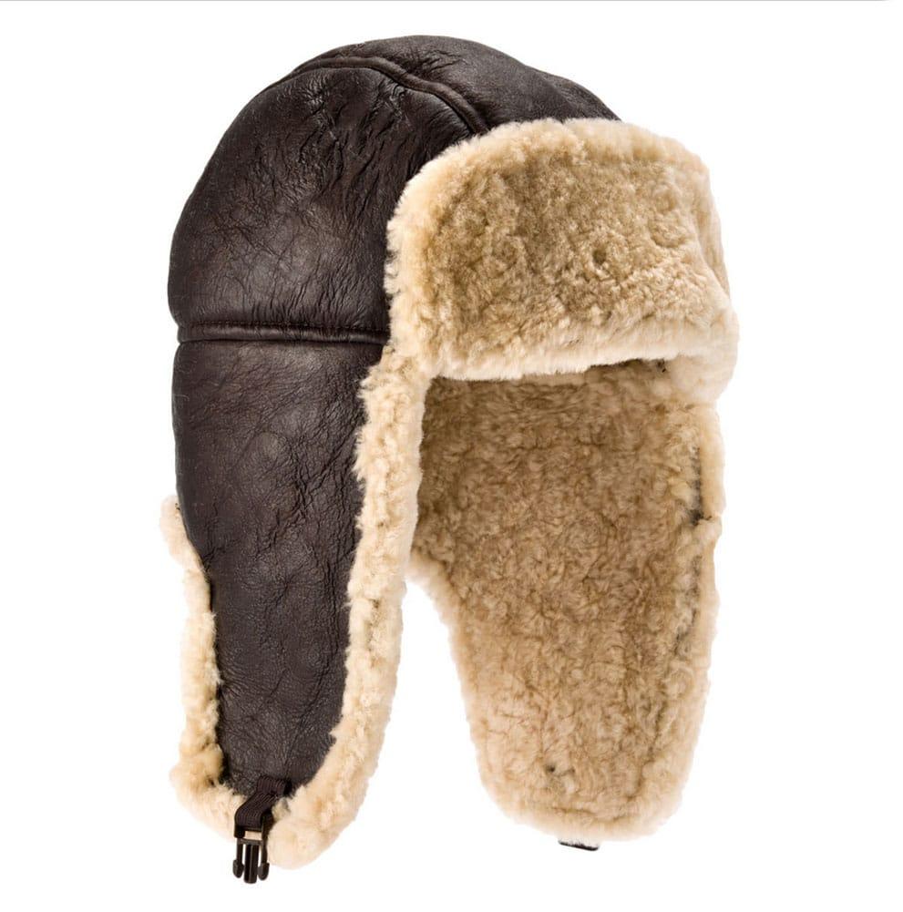 Lambland Men’s Luxury Leather And Sheepskin Flying Trapper