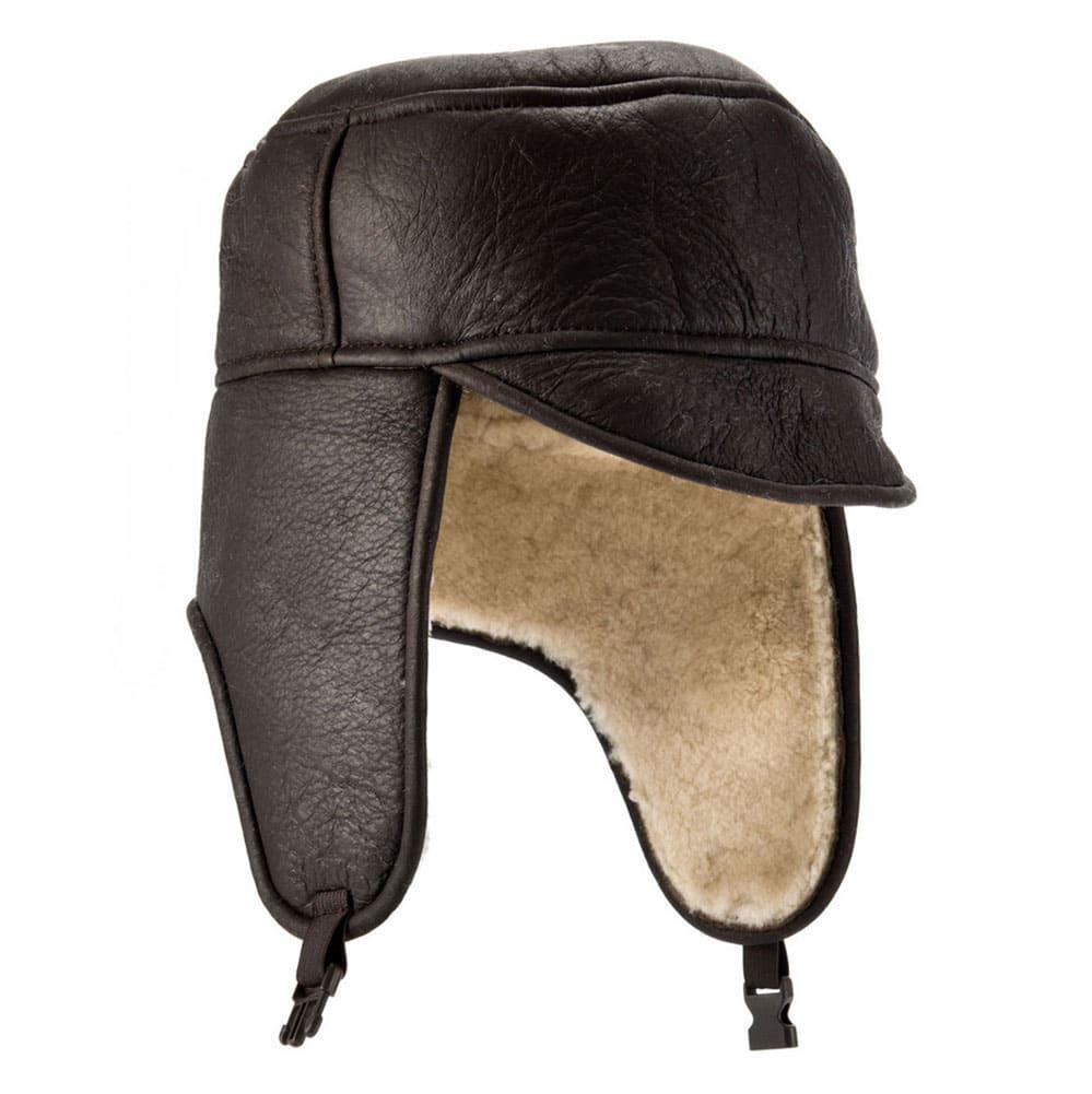 Lambland Men’s Luxury Leather Outer With Sheepskin Flying Hat