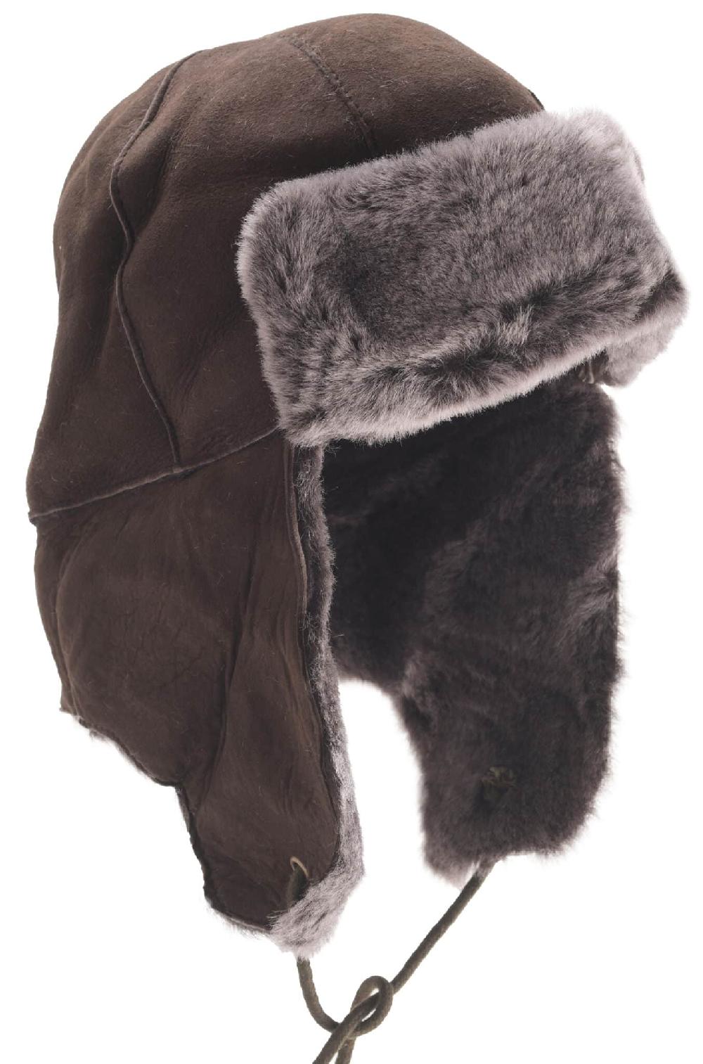 Lambland Men’s Luxury Sheepskin Trapper Hat With Fluffy Ear Flaps