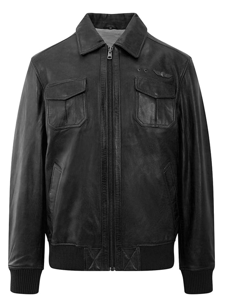 Lambland Men’s Premium Leather Airbourne Style Jacket