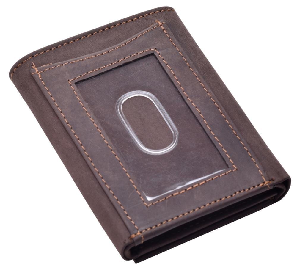 Lambland Men’s Small Distressed Leather Tri-fold Wallet