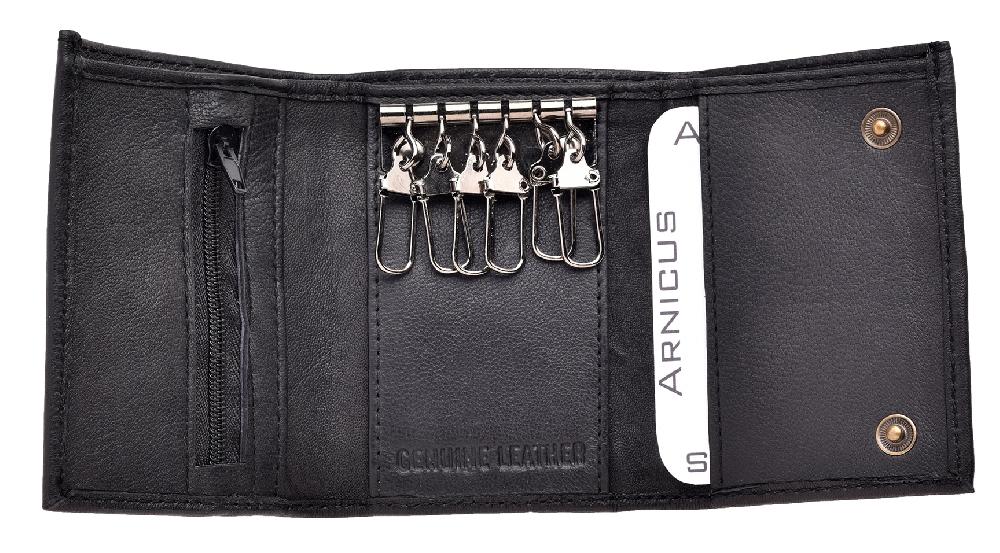 Lambland Nappa Leather Popper Fastened Key Case With Wallet