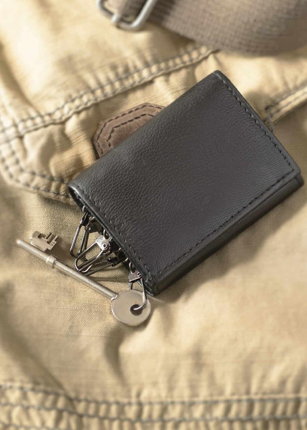 lambland Nappa Leather Popper Fastened Key Case with Wallet