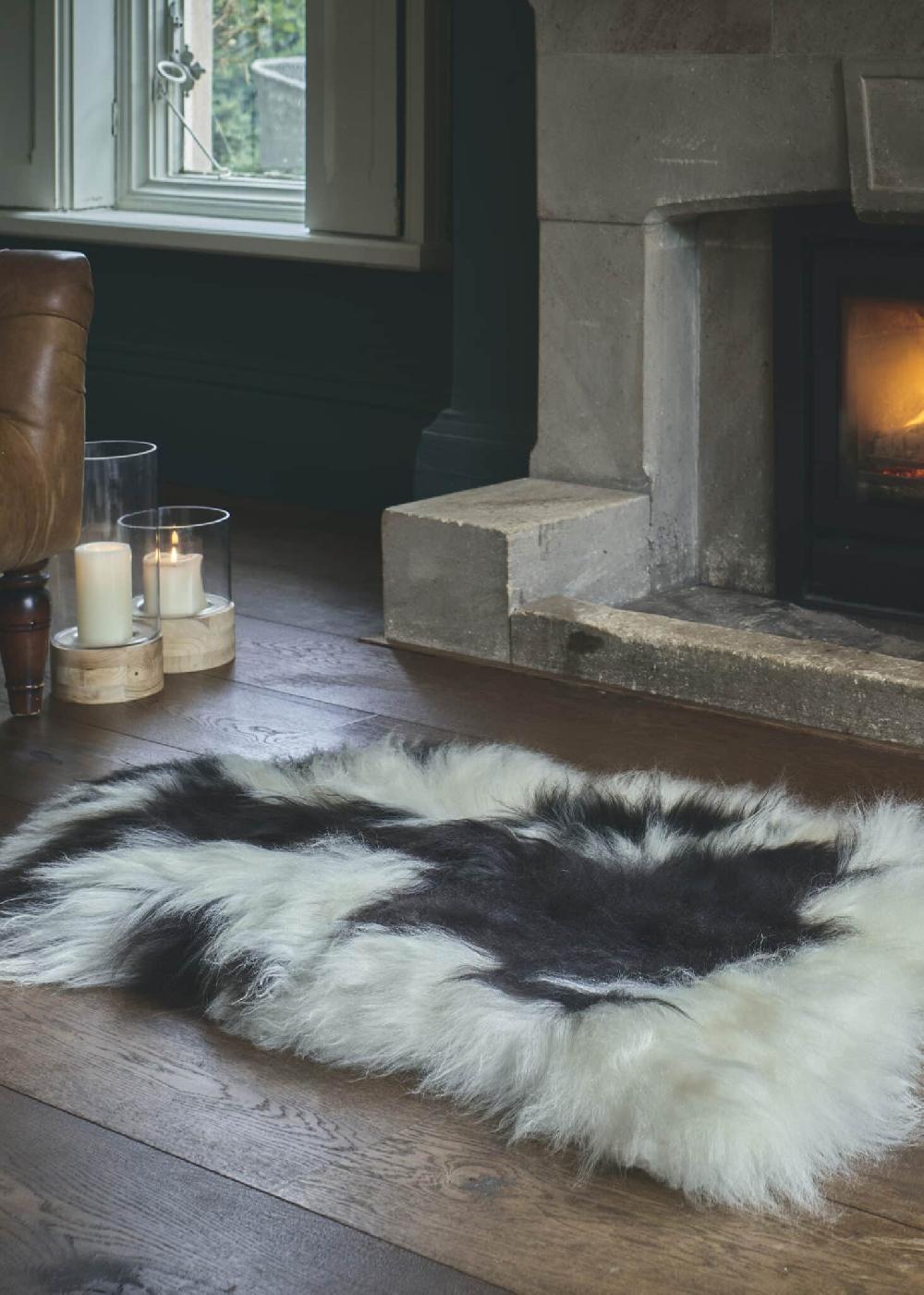 lambland Natural Coloured Long Wool Spotted Icelandic Sheepskin