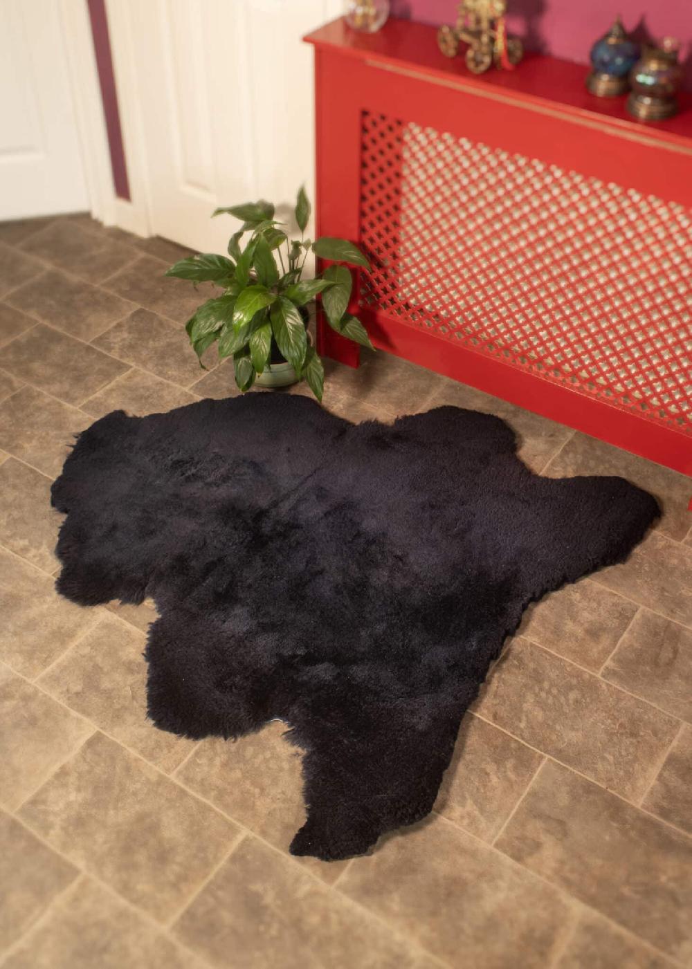 lambland Navy Blue North American Untrimmed Sheepskin