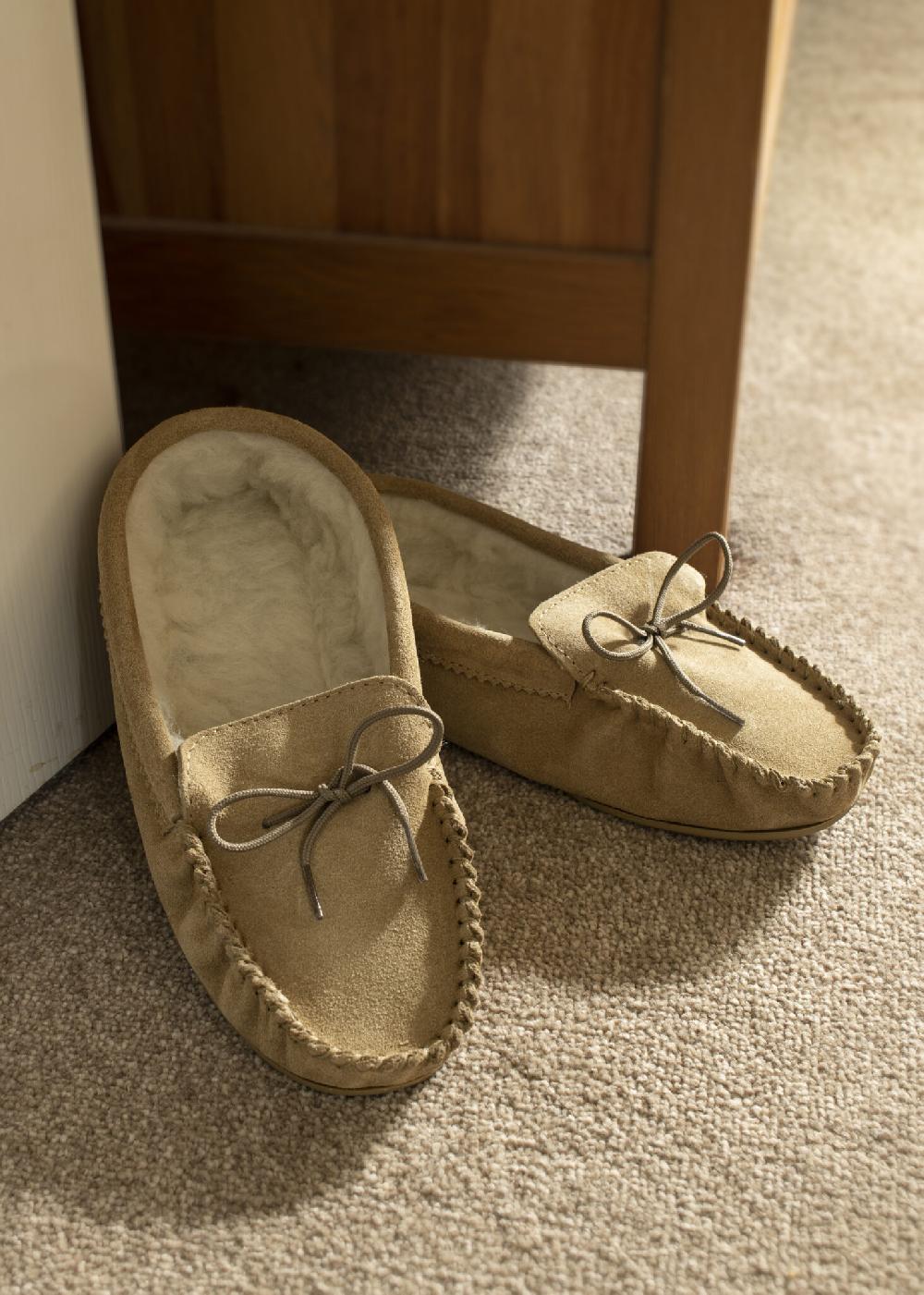 Lambland Peyton – British Hard Sole Suede & Wool Moccasins