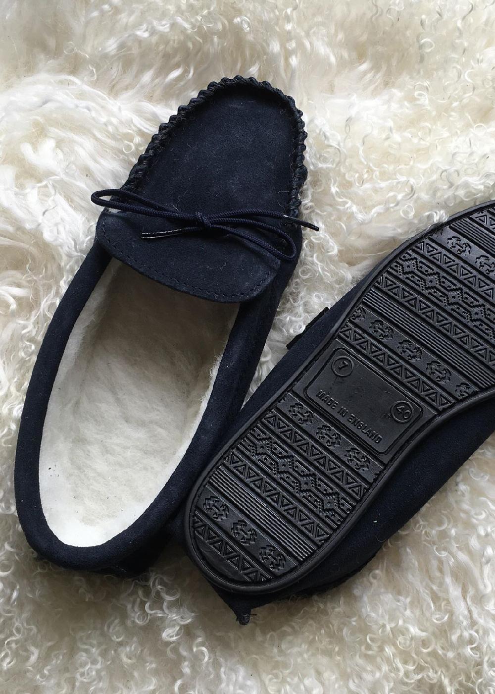 Lambland Peyton – British Hard Sole Suede & Wool Moccasins