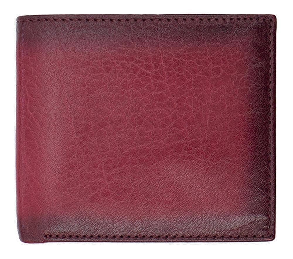 Lambland Premium Burnished Leather Burgundy Fold Up Wallet