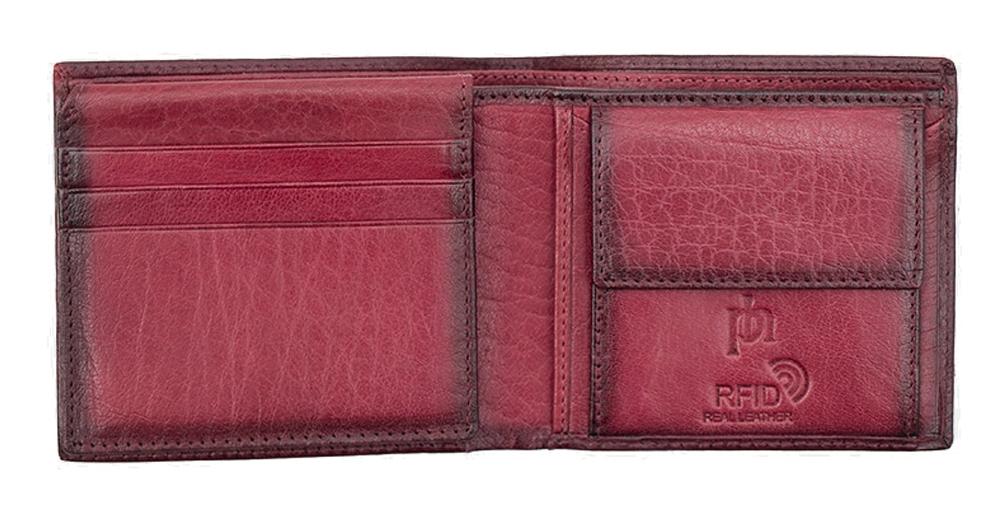 Lambland Premium Burnished Leather Burgundy Fold Up Wallet