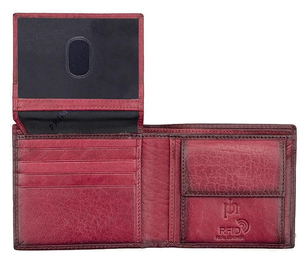 Lambland Premium Burnished Leather Burgundy Fold Up Wallet
