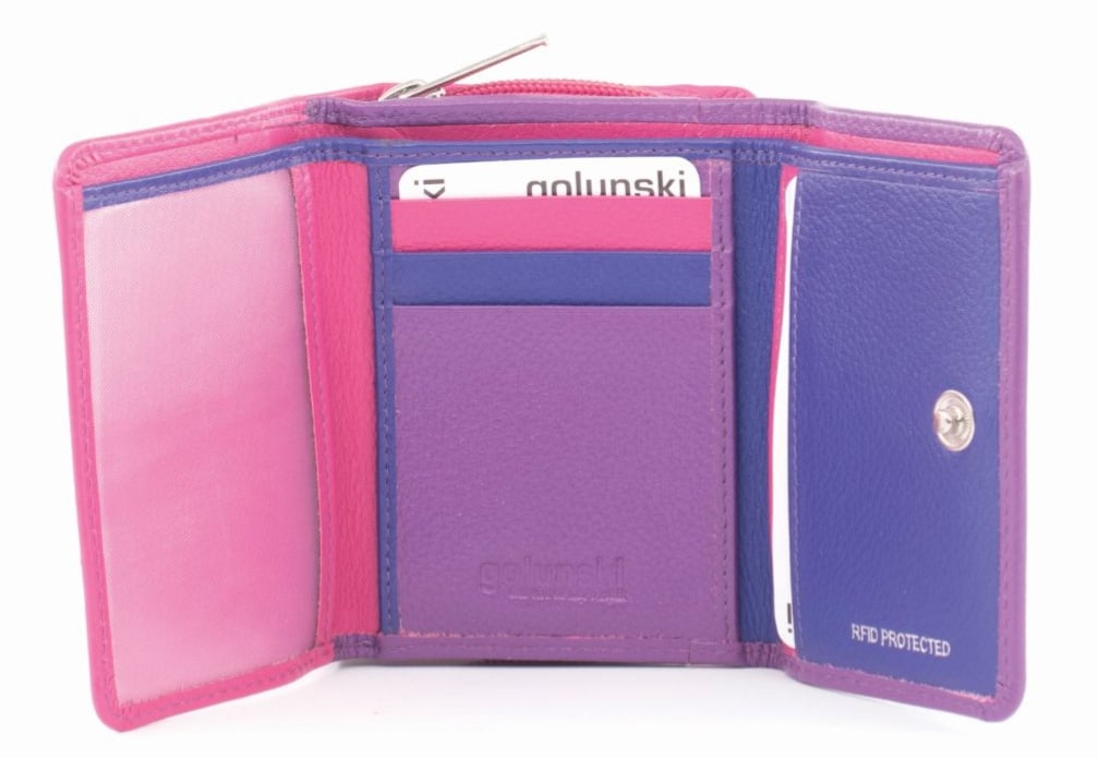 Lambland Premium Leather Double Fold Multi Colour Wallet