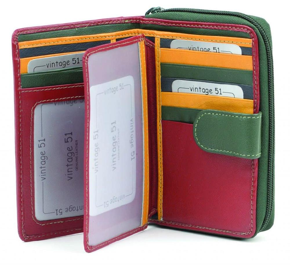 Lambland Premium Leather Zipped Multi Colour Wallet
