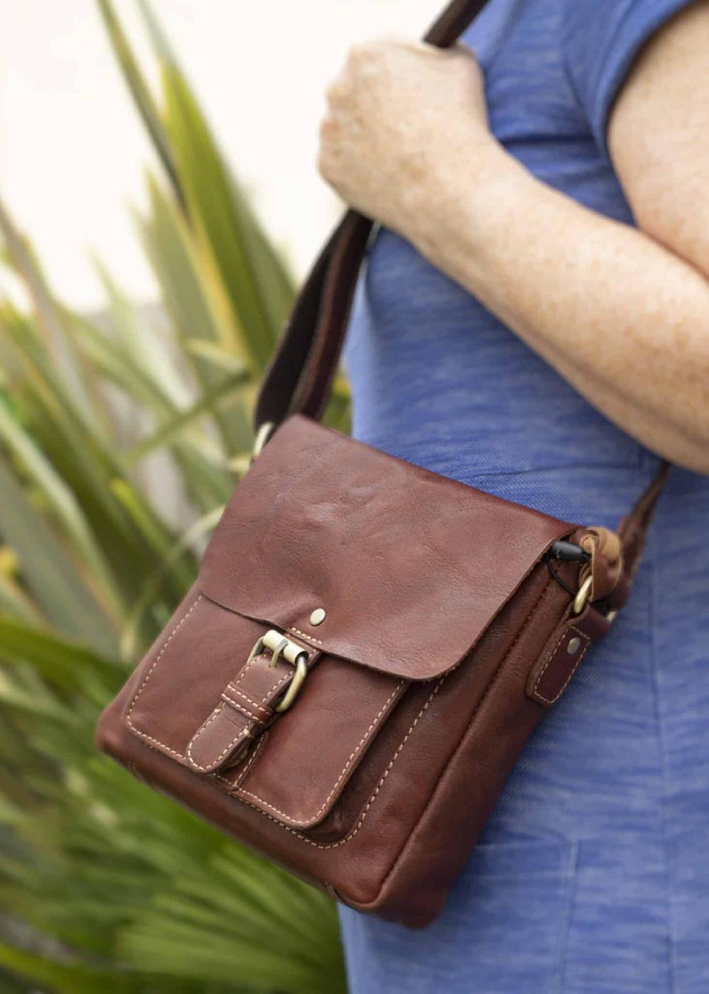 lambland Rowallan Small Vintage Leather Flap Over Bag