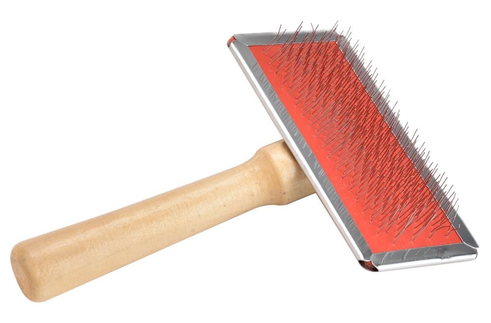 Lambland Sheepskin Rug Slicker Brush With Wooden Handle