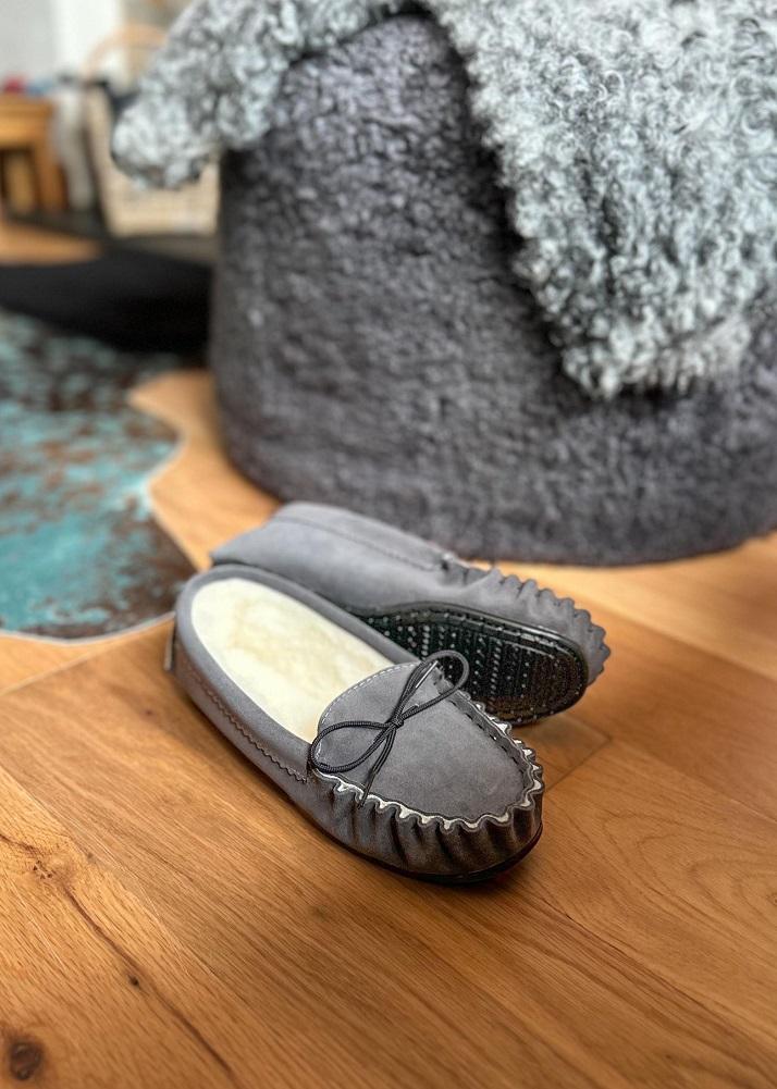 lambland Slate – British Suede & Wool Moccasins – Limited Edition