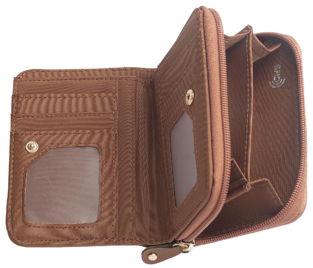 Lambland Small Faux Leather Zip Round Coin Section And Bee Detail