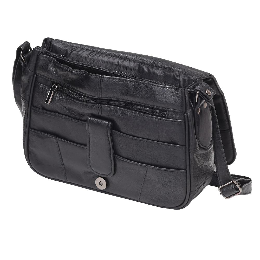 Lambland Soft Nappa Leather Flap Over Organiser Bag