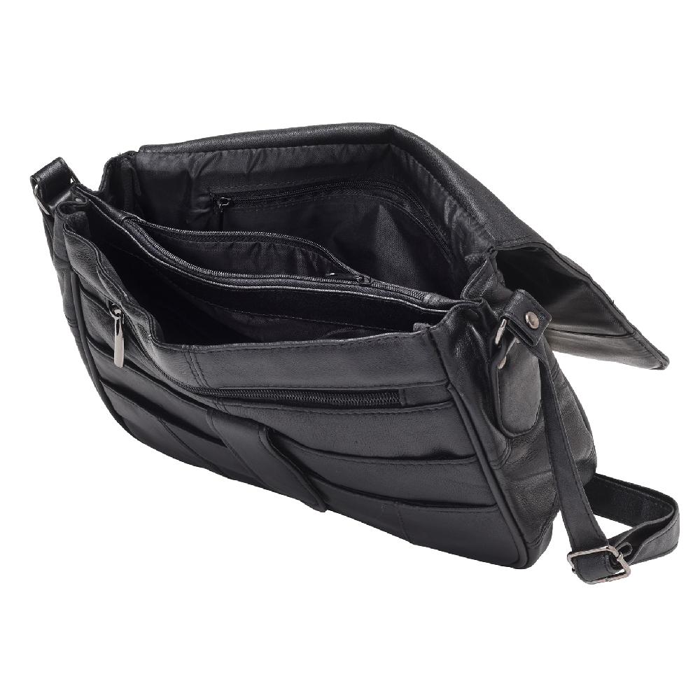 Lambland Soft Nappa Leather Flap Over Organiser Bag