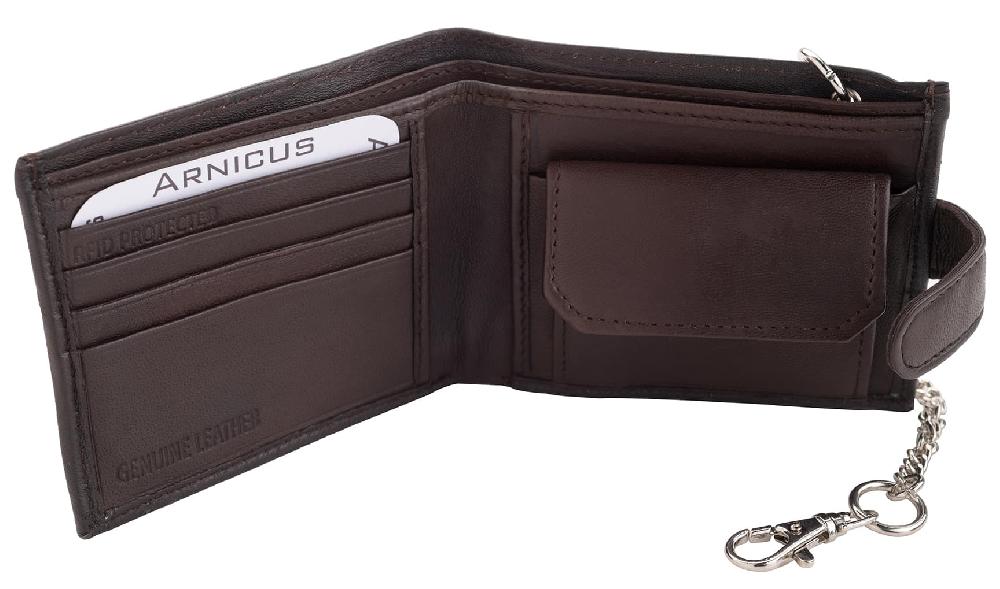 Lambland Soft Nappa Leather Wallet With Safety Chain