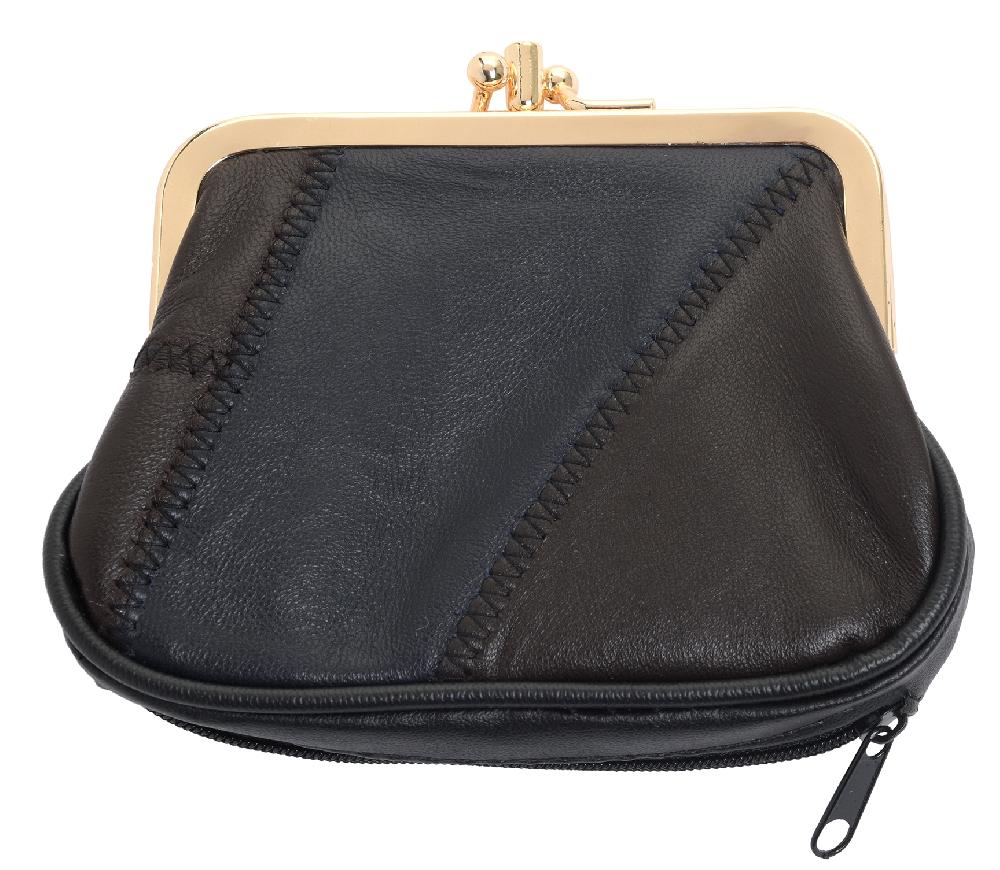Lambland Super Soft Patchwork Leather Dual Opening Pouch