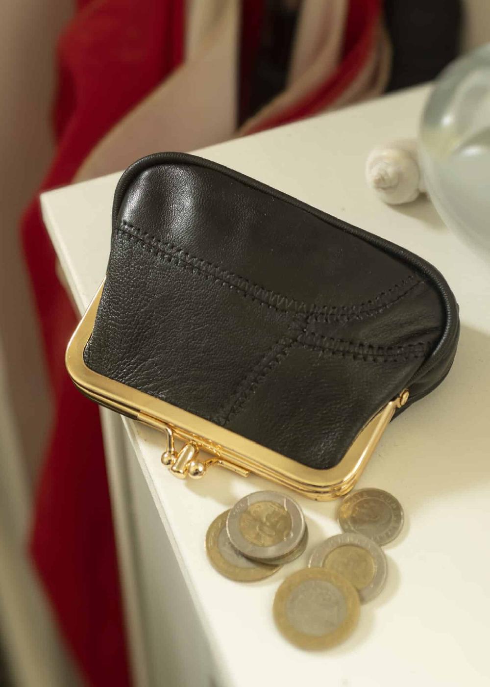 lambland Super Soft Patchwork Leather Dual Opening Pouch