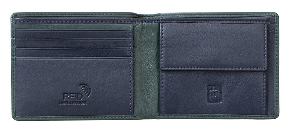 Lambland Two Tone Luxury Leather Practical Bi-Fold Organiser Wallet