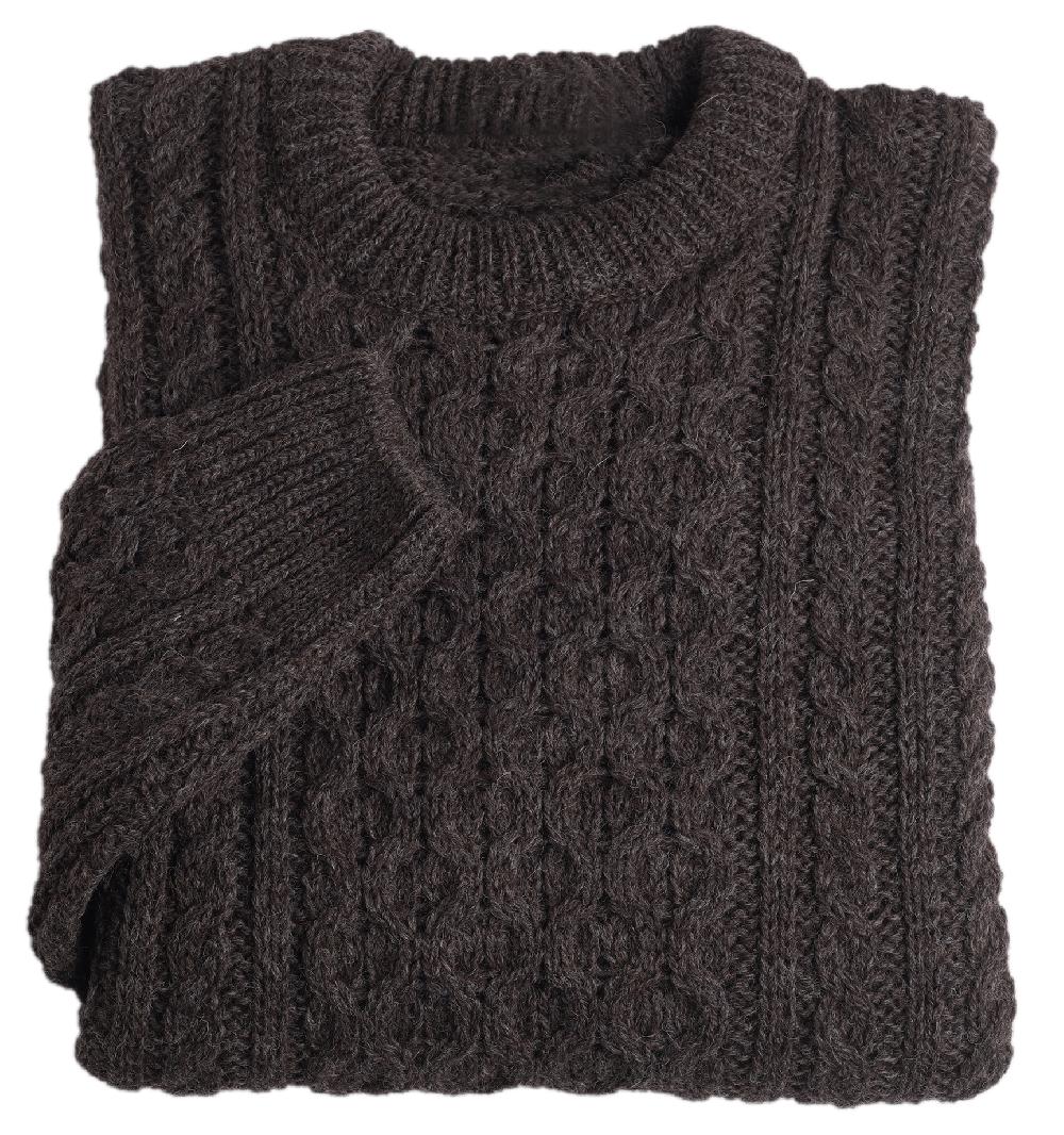Lambland Unisex Jacob Brown Aran British Wool Jumper