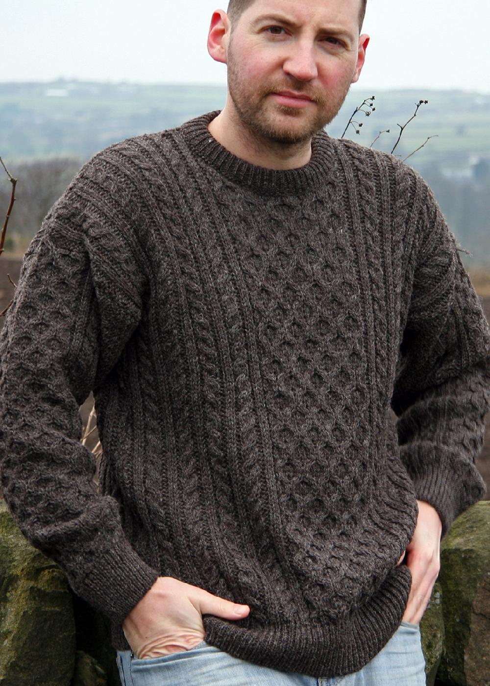 lambland Unisex Jacob Brown Aran British Wool Jumper