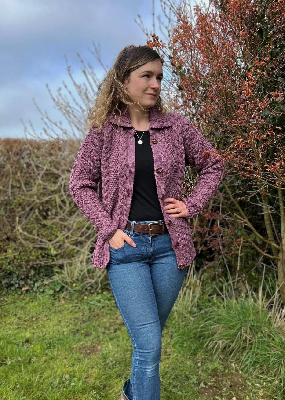 Lambland Women’s 100% British Wool Fly Collar Cardigan