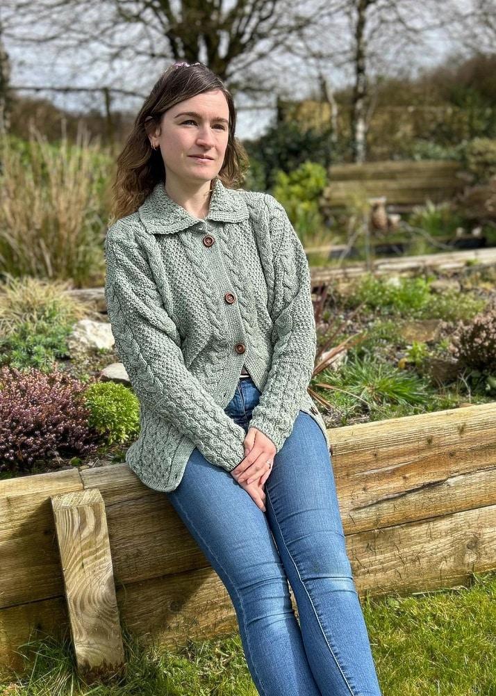 lambland Women’s 100% British Wool Fly Collar Cardigan