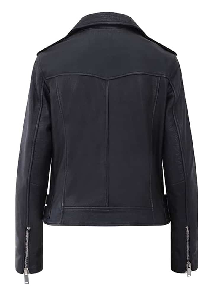 Lambland Women’s Premium Leather Asymmetric Biker Jacket
