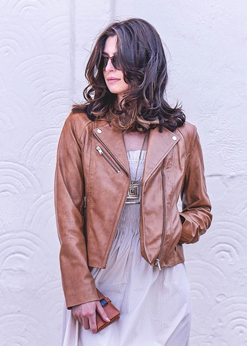 lambland Women’s Premium Leather Biker Style Jacket