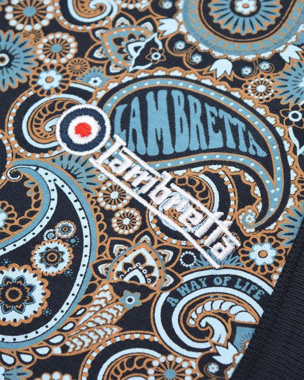 Lambretta Big & Tall Paisley Brand Polo Navy/Smoke Blue