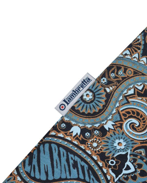 Lambretta Big & Tall Paisley Brand Polo Navy/Smoke Blue