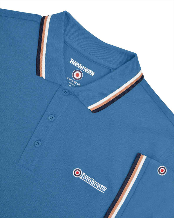 Lambretta Big & Tall Triple Tipped Polo Dark Blue/White/Cork/Navy