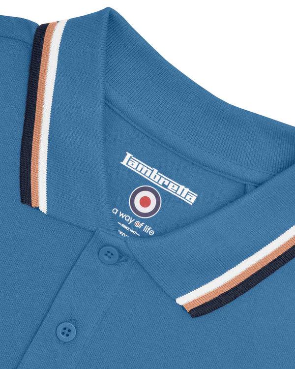 Lambretta Big & Tall Triple Tipped Polo Dark Blue/White/Cork/Navy